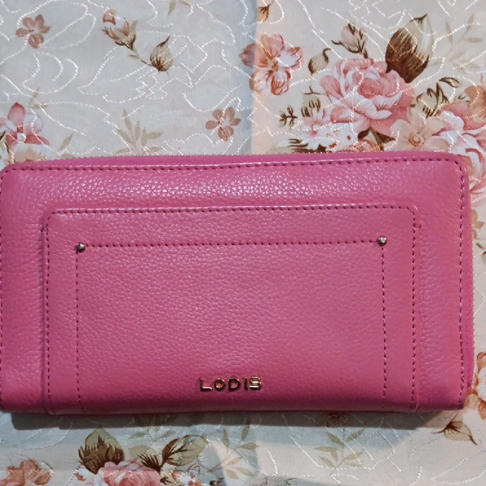 Lodis Pink Leather Wallets with Structured Design